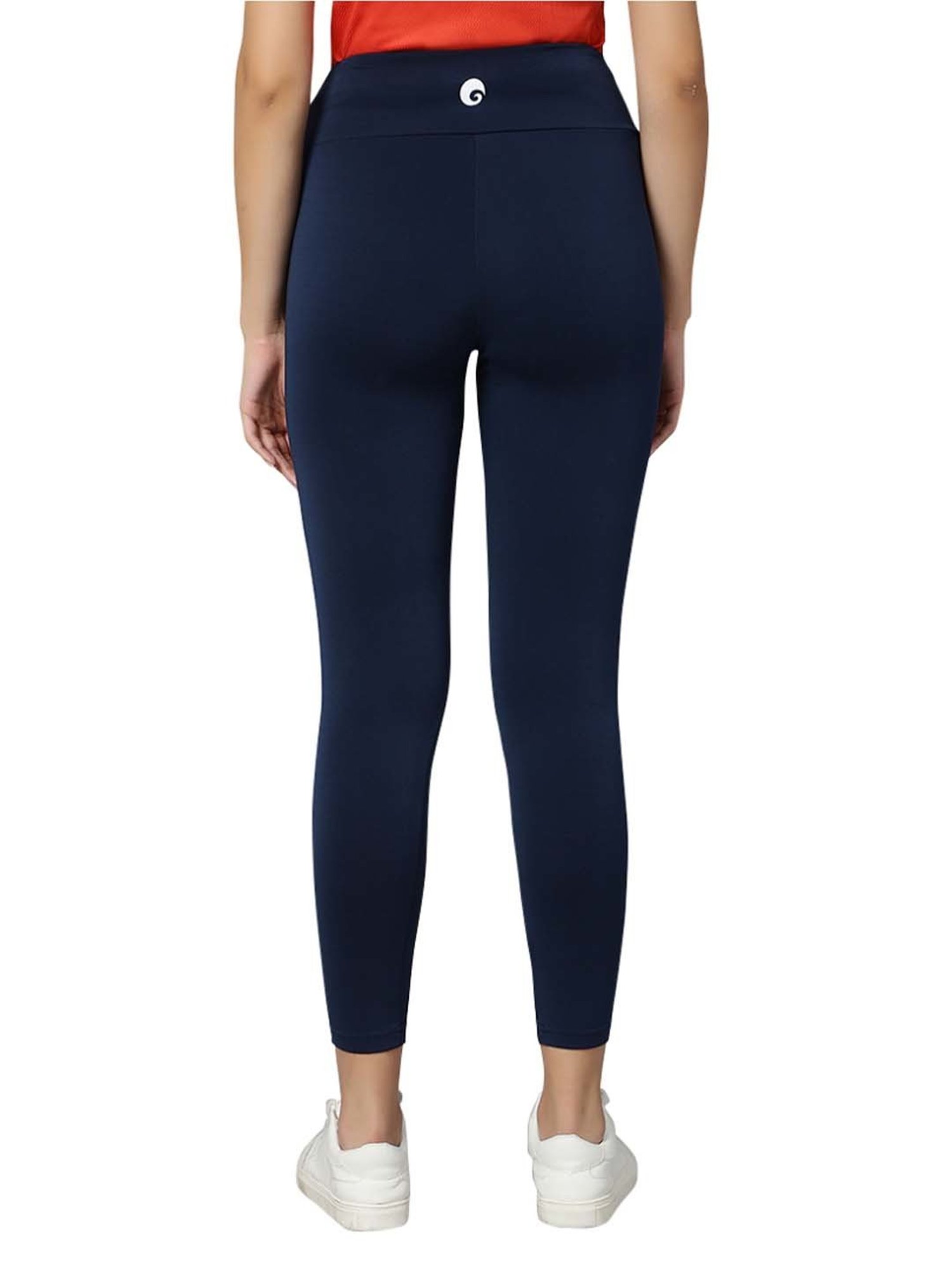 Omtex Navy & Grey Mid Rise Sports Tights - Pack Of 2