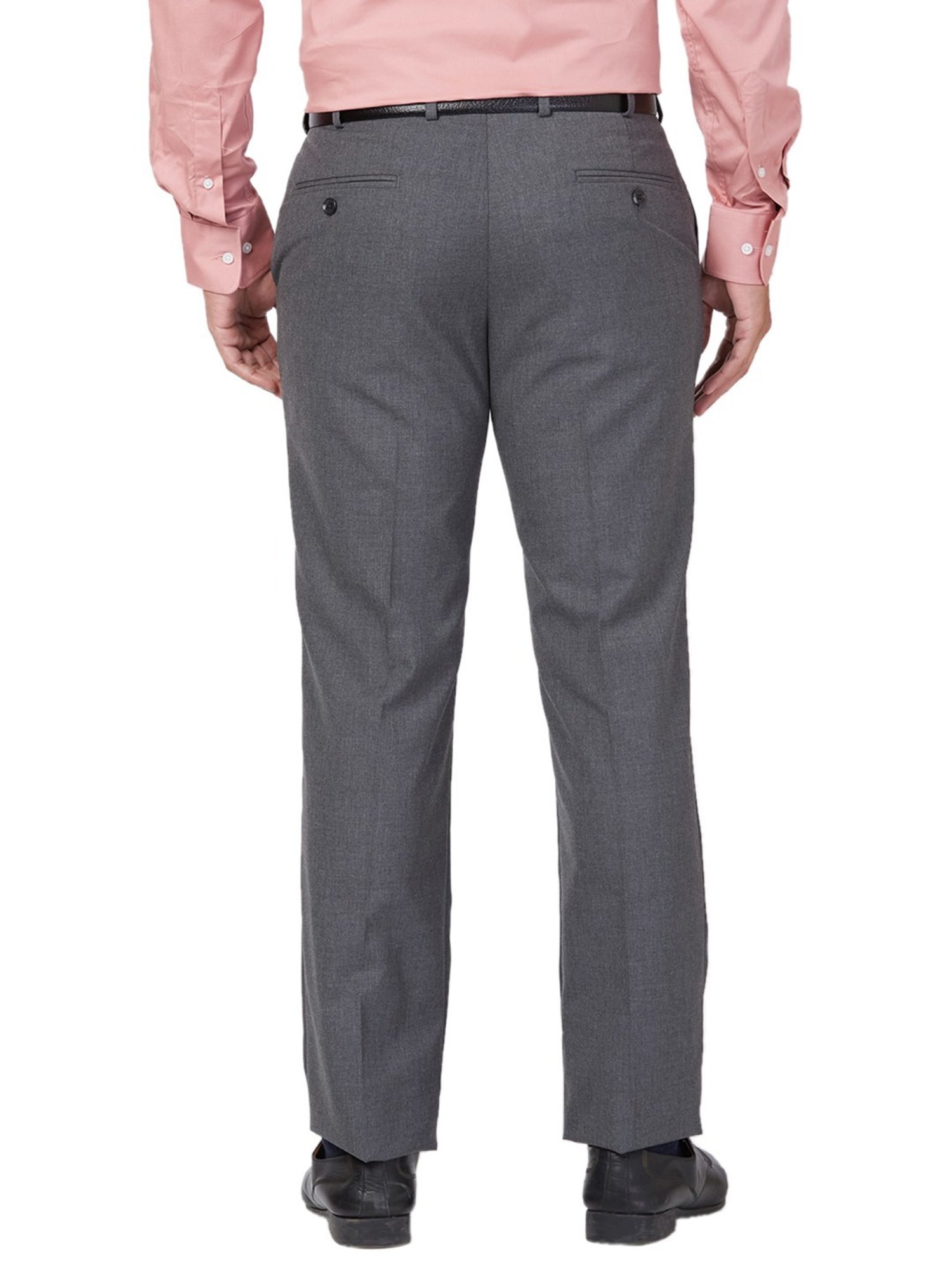 Park Avenue Grey Regular Fit Trousers