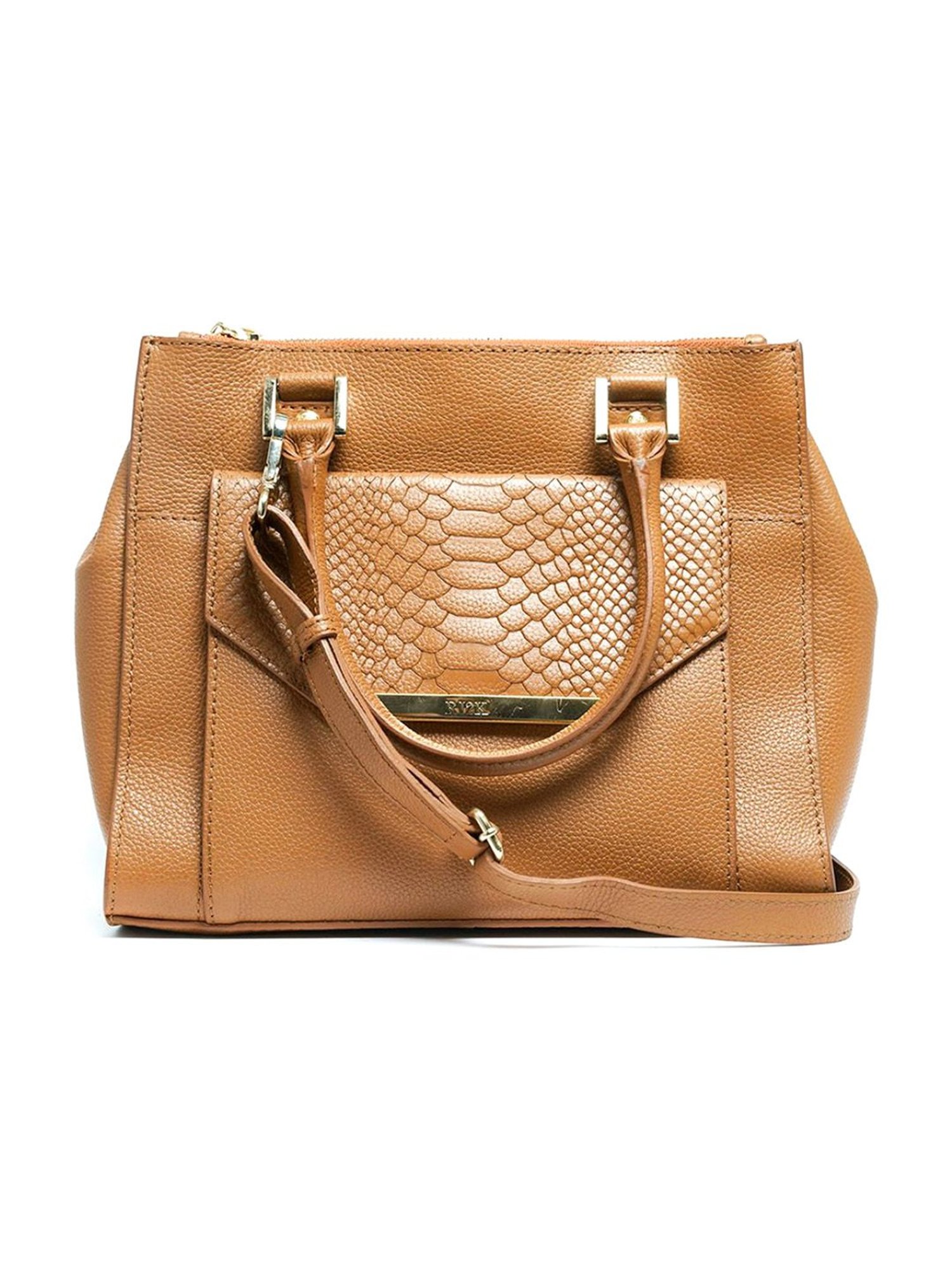 RI2K London Tan Leather Large Animal Effect Handbag