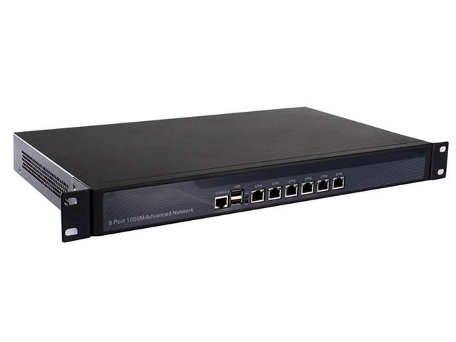 Firewall, Mikrotik, Pfsense, VPN, 1U Rackmount, Intel Celeron 3855U,Network Security Appliance,Router PC,(Gray),[HUNSN RS06],[6LAN/2USB2.0/1COM/1VGA/Fan],(Barebone System)