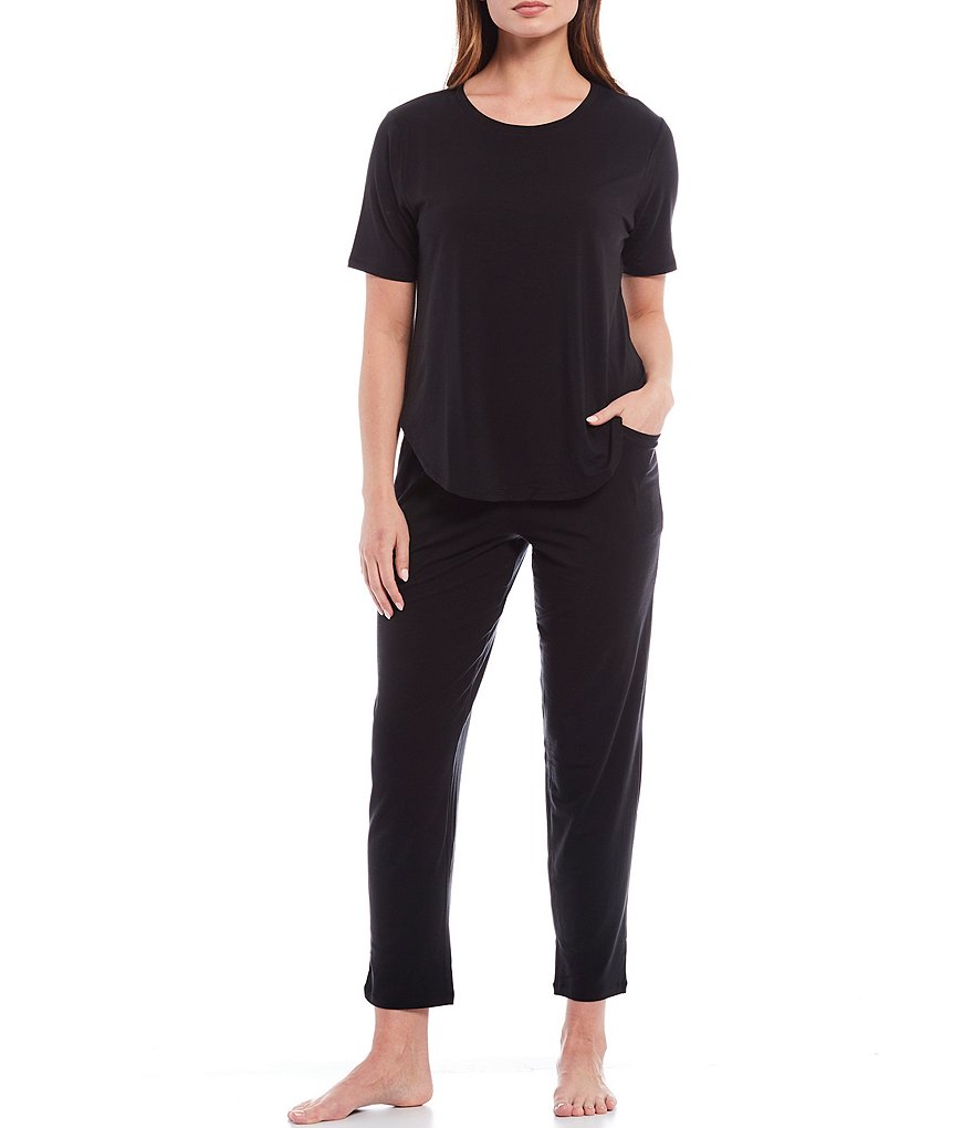 Nottibianche Solid Jersey Short Sleeve Knit Lounge Top