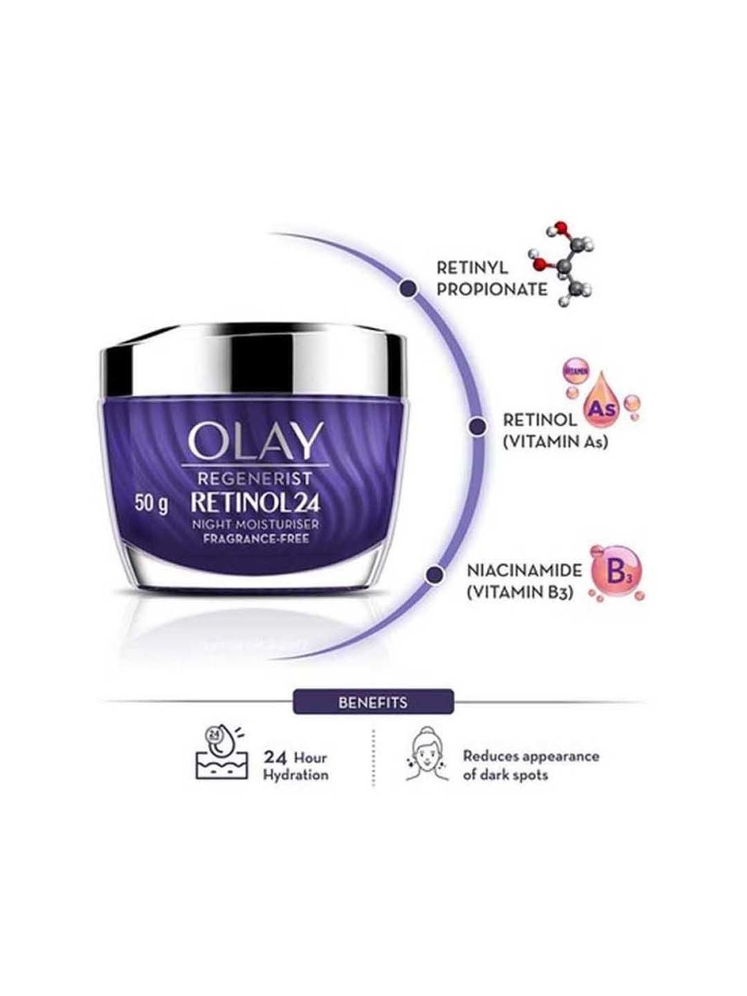 Olay Night Cream Regenerist Retinol 24 Moisturiser - 50 gm
