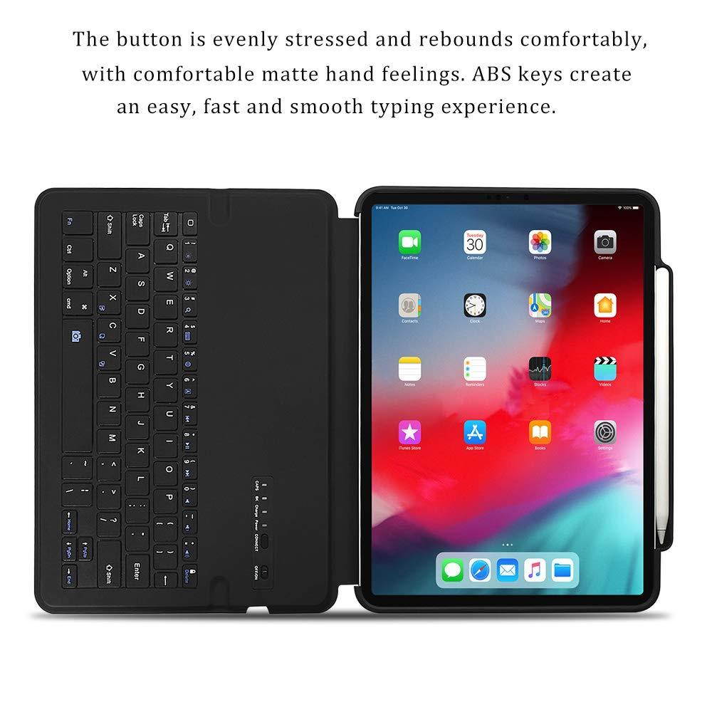 Maxace iPad Pro 11 Keyboard Case for iPad Pro 11 2018, Supports 2nd Gen Pencil Charging, Smart Bluetooth Wireless Keyboard Cover with Auto Sleep Wake, Waterproof iPad Pro 11 Keyboard Case