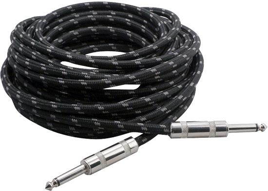 Pyle PCBL1F25 Premium Quality 25 Ft .25 in. To .25 in. Guitar-Amp-Instrument Cable with Fabric Shielding