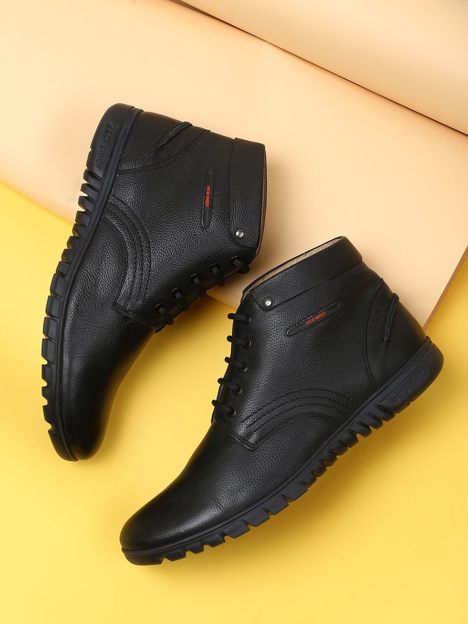 Red Chief Men's Black Derby Boots