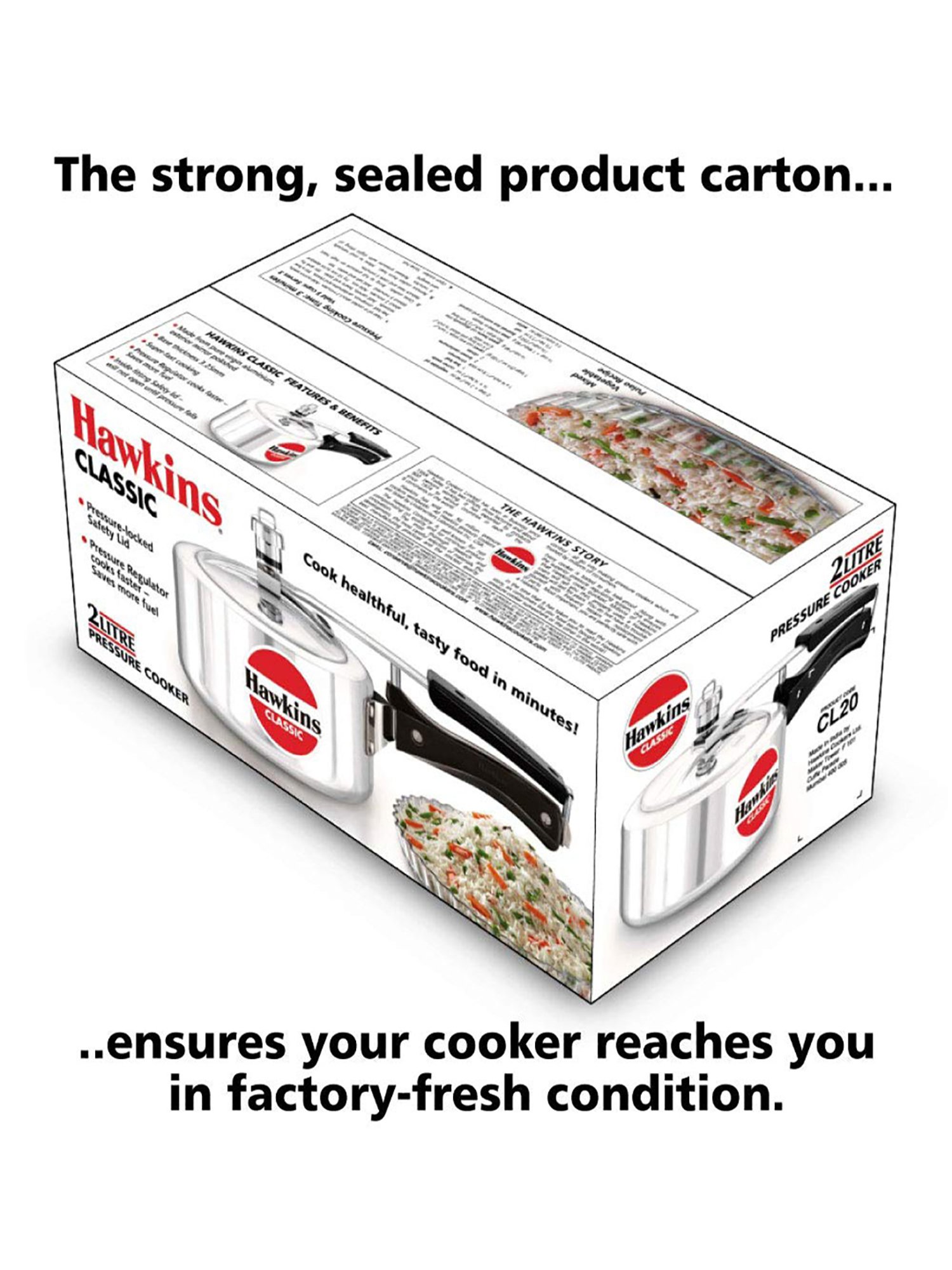 Hawkins Classic Silver Pressure Cooker (2 L) - Set of 1