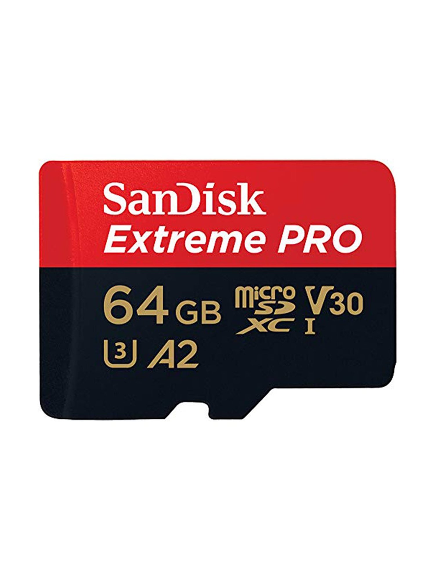 SanDisk 64GB Extreme Pro microSD UHS I Card (Red/Black)