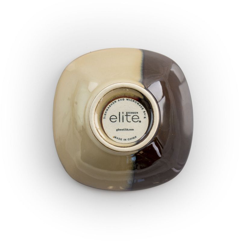 Gibson Elite Matrice 8 Piece 4.5 Inch Stoneware Fruit Bowl Set in Red