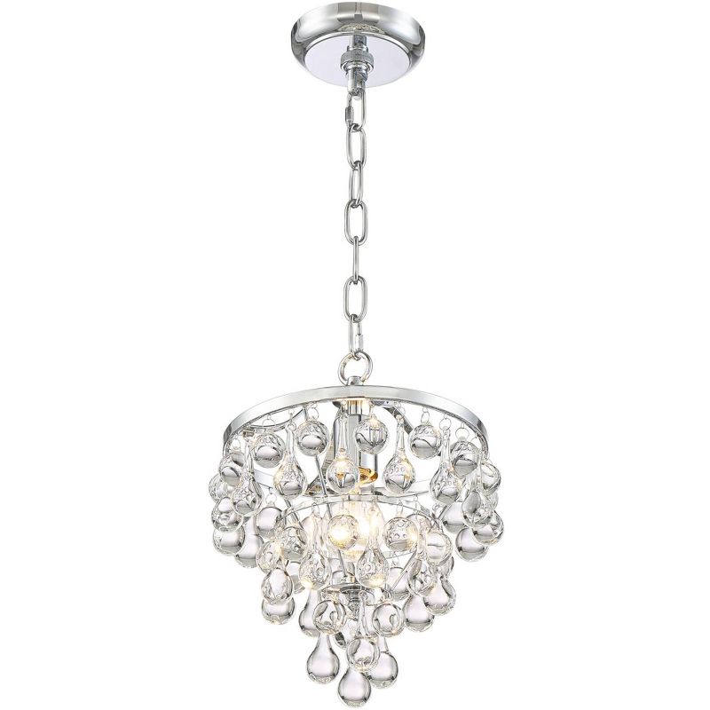 Vienna Full Spectrum Chrome Mini Pendant Light 9 3/4" Wide Modern Clear Glass Drops for Kitchen Island Dining Room
