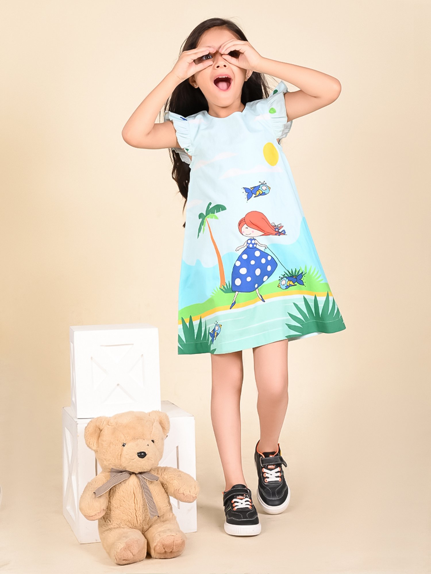 LilPicks Kids Multicolor Printed A Line Dress