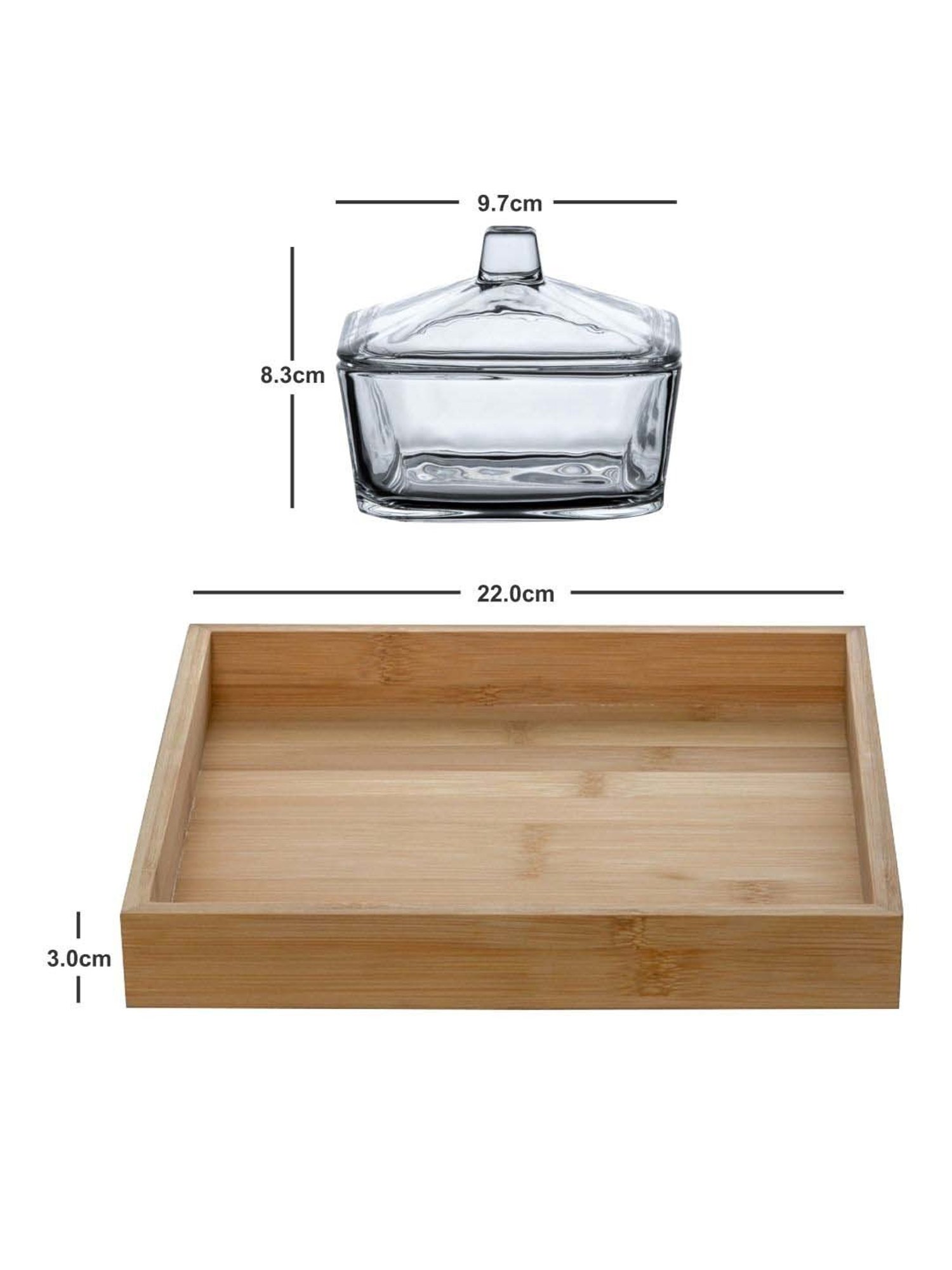 Goodhomes Transparent Glass Butter Dishes With Lid