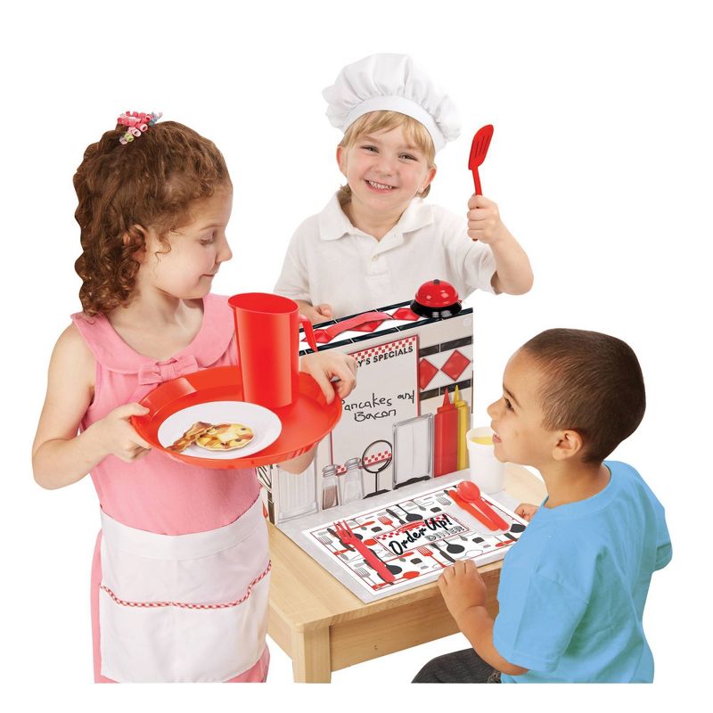 Melissa & Doug Order Up! Diner Play Set with Play Food (53pc) - Be Cook, Server, or Customer