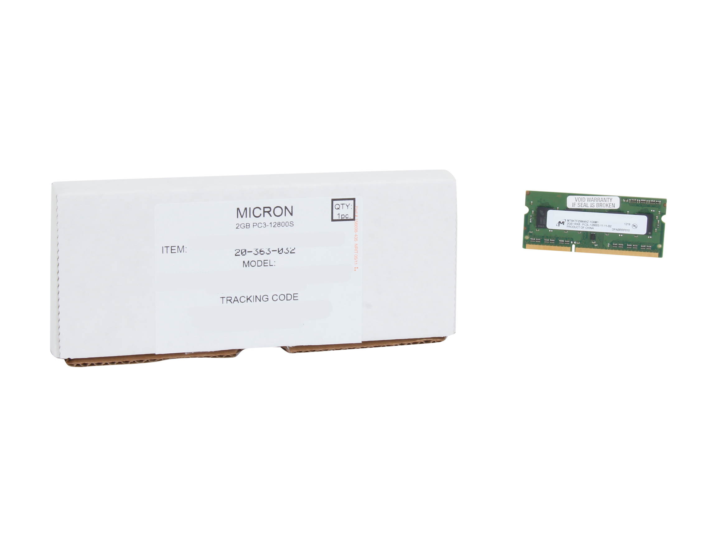 Micron 1GB 204-Pin DDR3 SO-DIMM DDR3L 1600 (PC3L 12800) Laptop Memory Model MT8KTF25664HZ-1G6M1