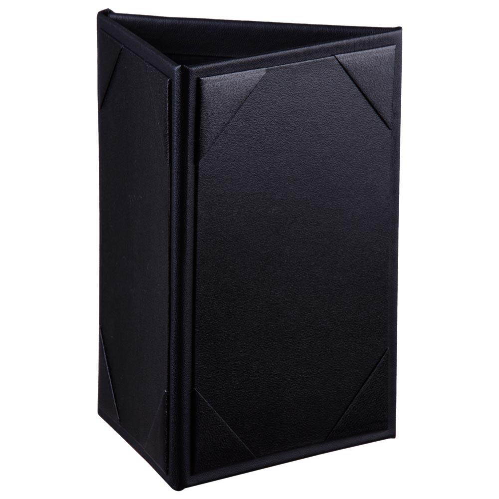 10pcs 4"x6" 3-Side Triangle Menu Holder Black Table Tent for Bar Cafe Restaurant