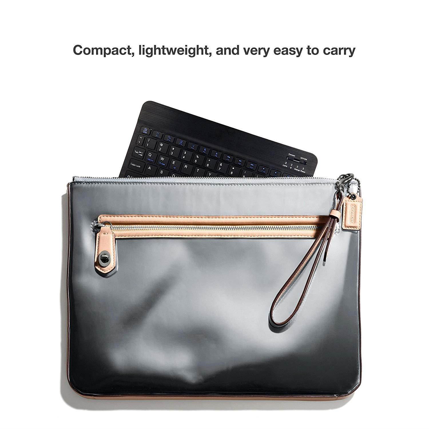 Apple iPhone 7 Plus Keyboard, BoxWave [SlimKeys Bluetooth Keyboard] Portable Keyboard with Integrated Commands for Apple iPhone 7 Plus - Jet Black