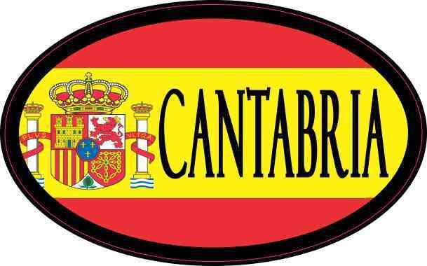 StickerTalk Oval Spanish Flag Cantabria Vinyl Sticker, 4 inches by 2.5 inches