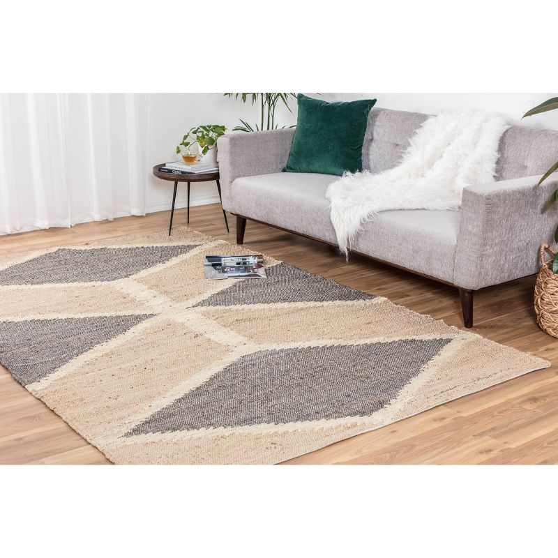 4'x6' Mountains of the Moon Jute Area Rug Natural/Gray/Ivory - Anji Mountain