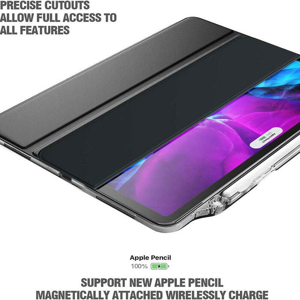 For iPad Pro 12.9" 4th Gen 2020/12.9" 3rd Gen 2018 Stand Smart Tablet Case Cover/Dark Blue