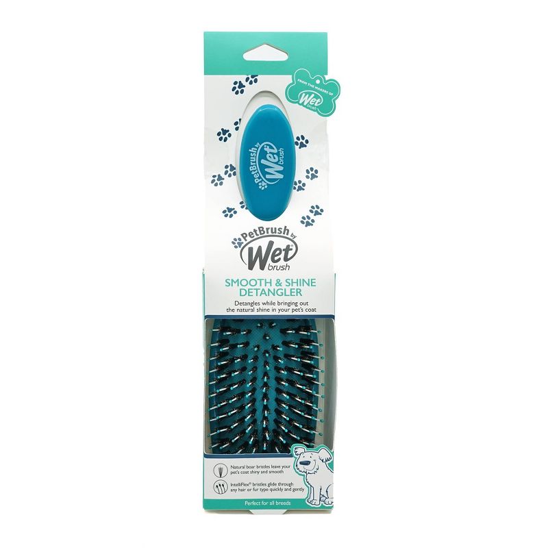 Pet Brush by Wet Brush Smooth and Shine Detangler Pet Grooming Tool - Teal