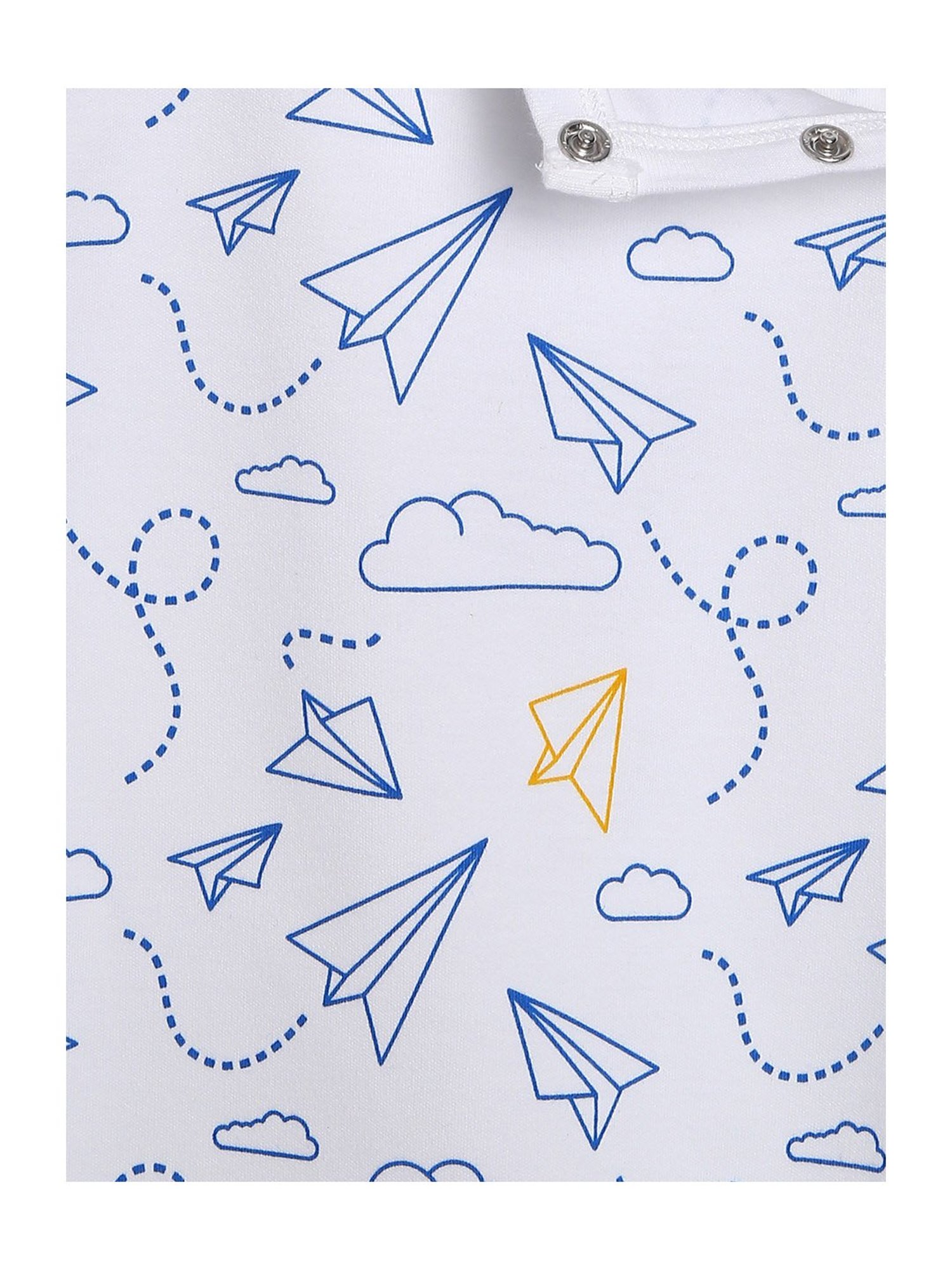 Berrytree Organic Kids Blue Cotton Planes Print Rompers