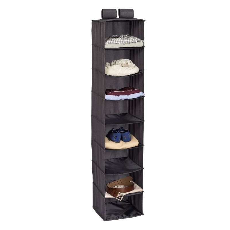 Honey-Can-Do 8 Shelf Hanging Soft Sided Organizer Canvas Gray