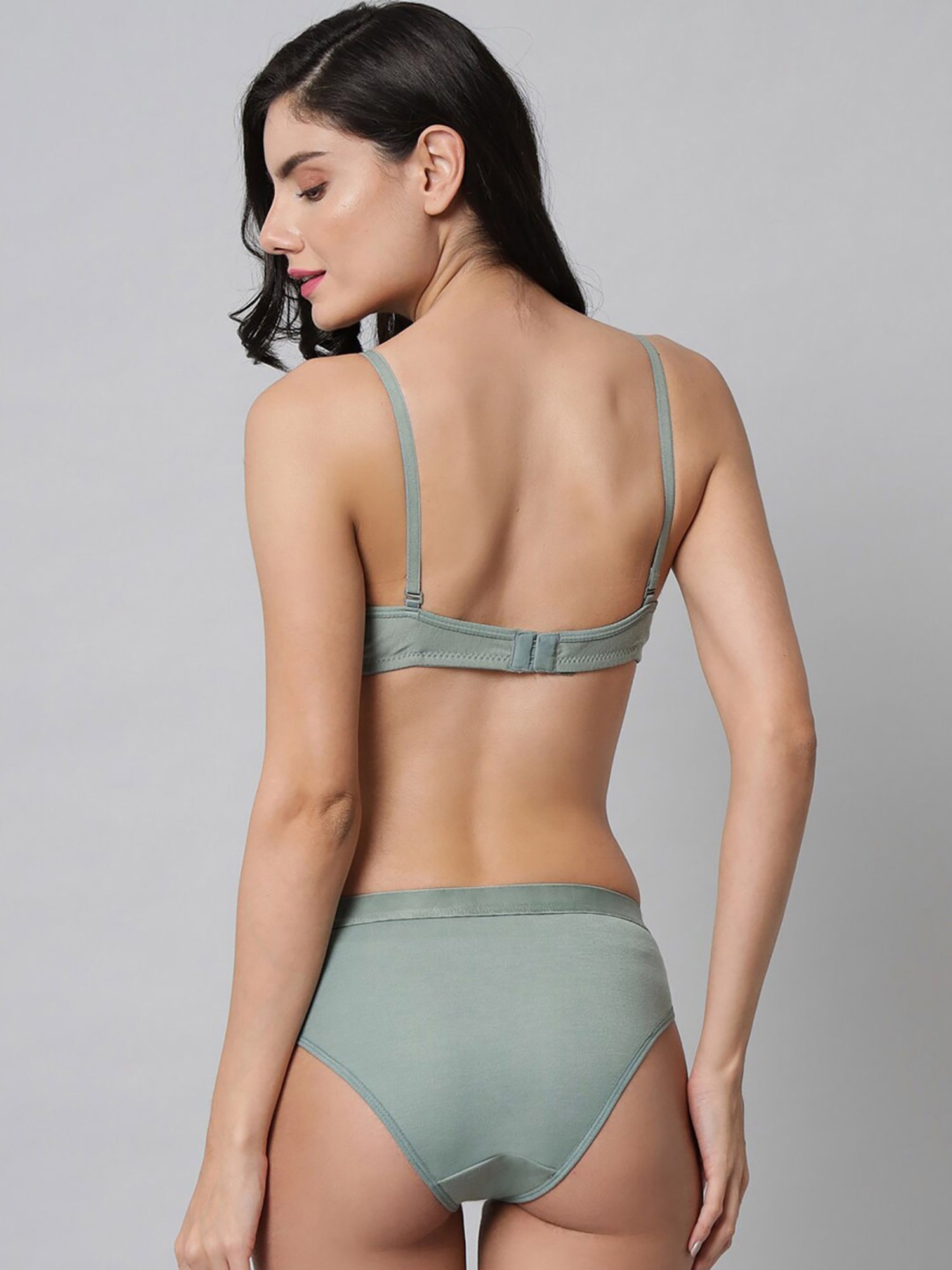 AROUSY Pink & Blue Cotton Bra Panty Set - Pack Of 3