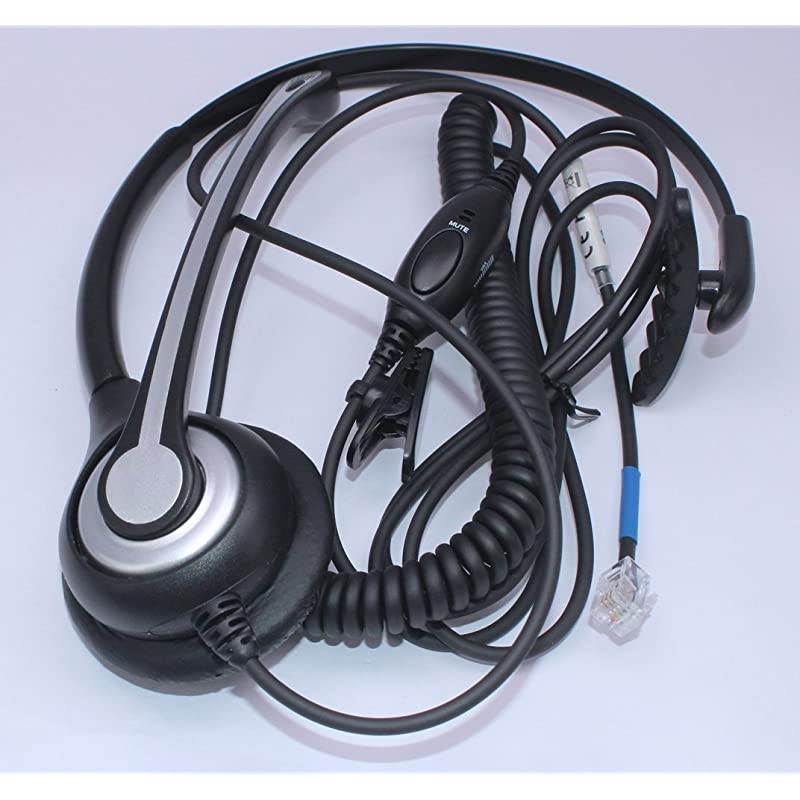 Corded Telephone RJ9 Headset Monaural with Noise Canceling Microphone for Call Center Telephone Systems with Plantronics M10 M12 M22 MX10 Amplifiers or Cisco 7942 7971 Office IP PhonesF600C1