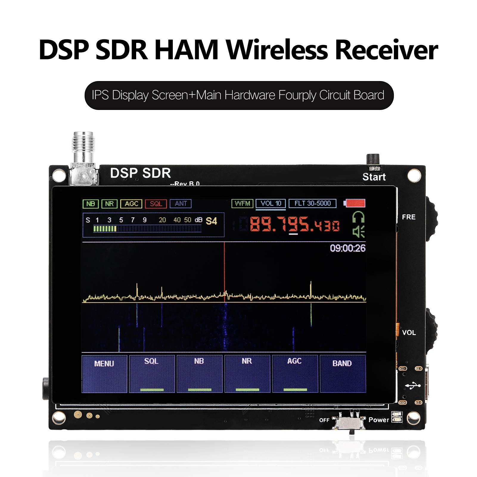 DSP SDR HAM Wireless Receiver Accessory 3.5 Inch Touchable IPS Display Screen+Main Hardware Fourply Circuit Board Impedance Matching