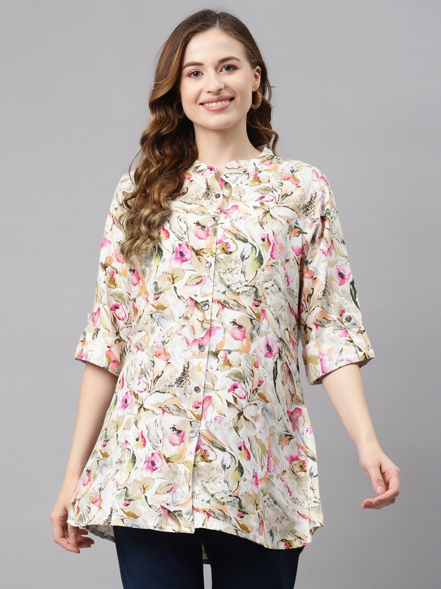 Divena Multicolor Printed A-Line Tunic