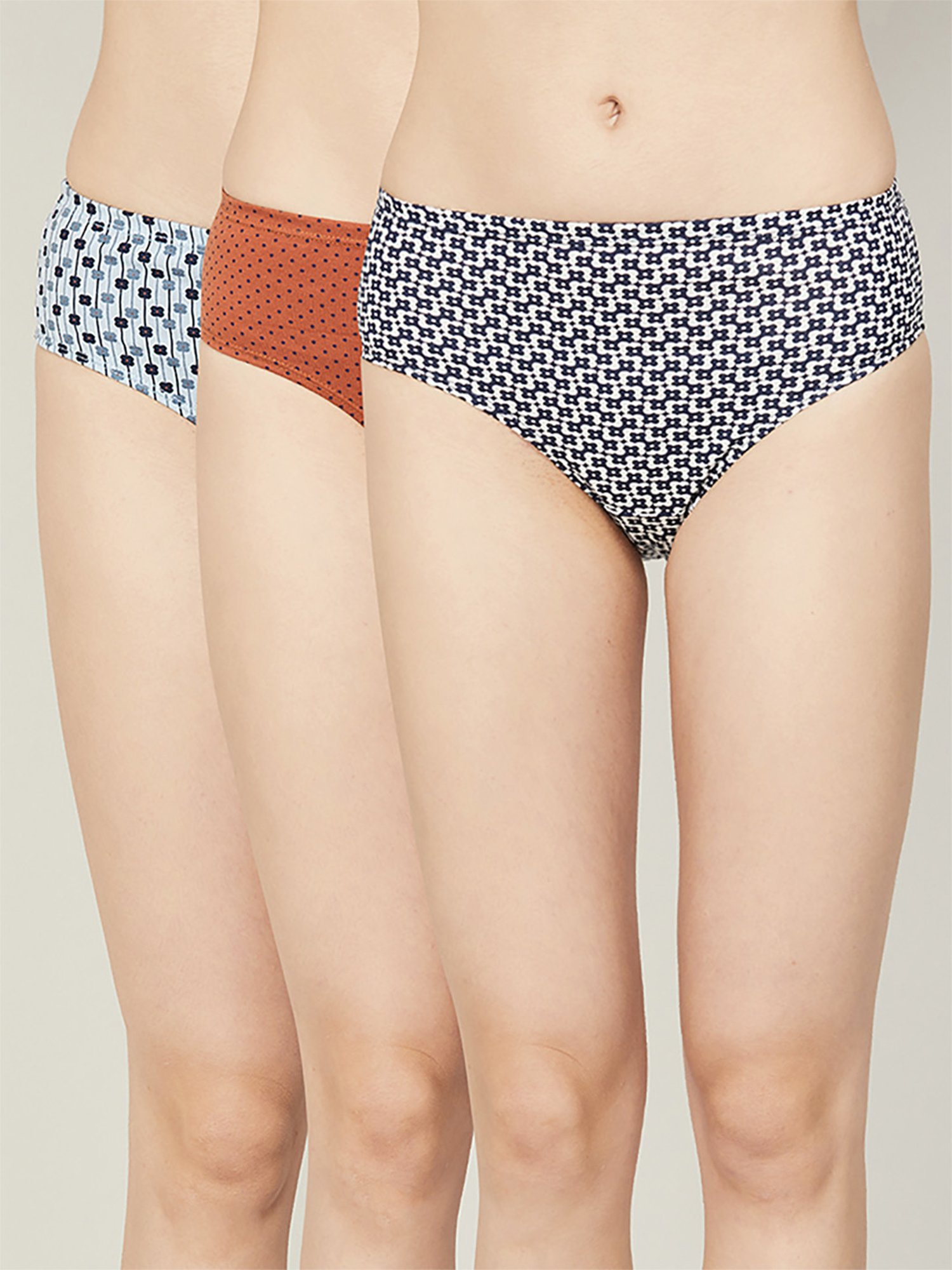 Ginger by Lifestyle Assorted Color Printed Panties - Pack Of 3