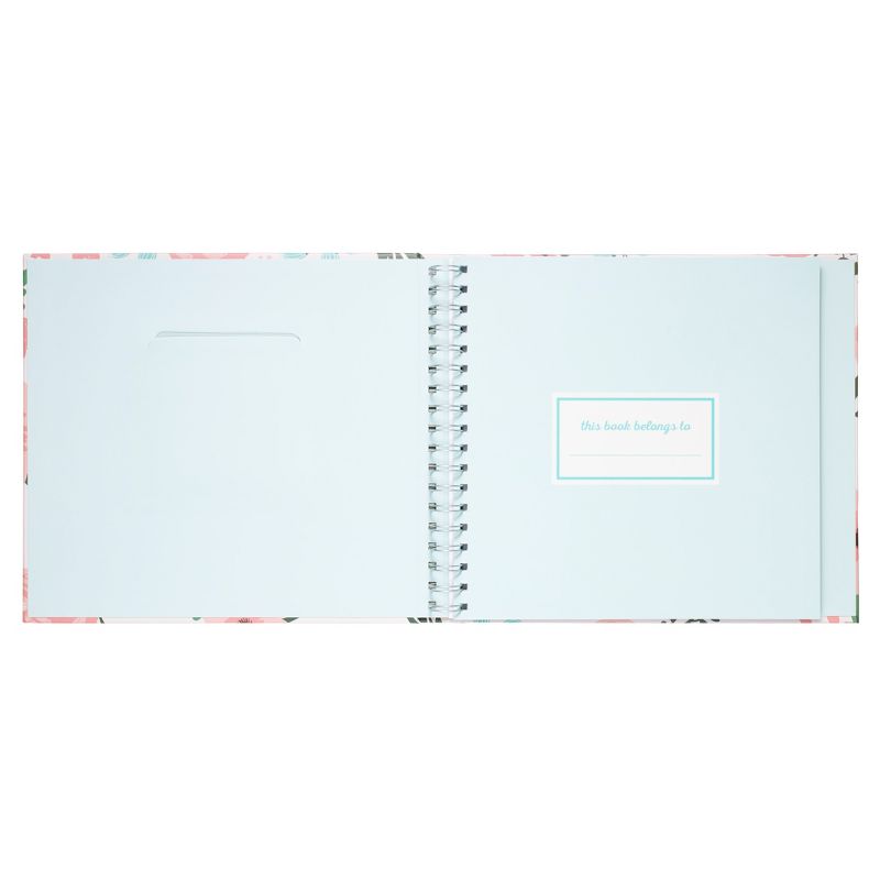 Pearhead Baby Memory Book and Baby Belly Sticker Set Floral Photo and Scrapbook Albums