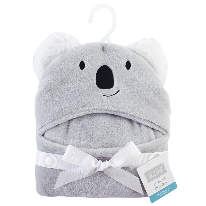 Hudson Baby Unisex Baby and Toddler Hooded Animal Face Plush Blanket - Koala One Size