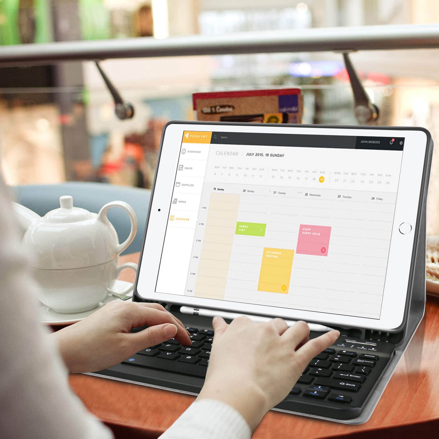 Donwell For Apple iPad 7th Gen/8th Gen 10.2 inch 2019/2020 Full-Body Protective Stand Tablet Leather Stand Case For Apple iPad 10.2" 2019, For Apple iPad 10.2" 2020 with Wireless Bluetooth Keyboard