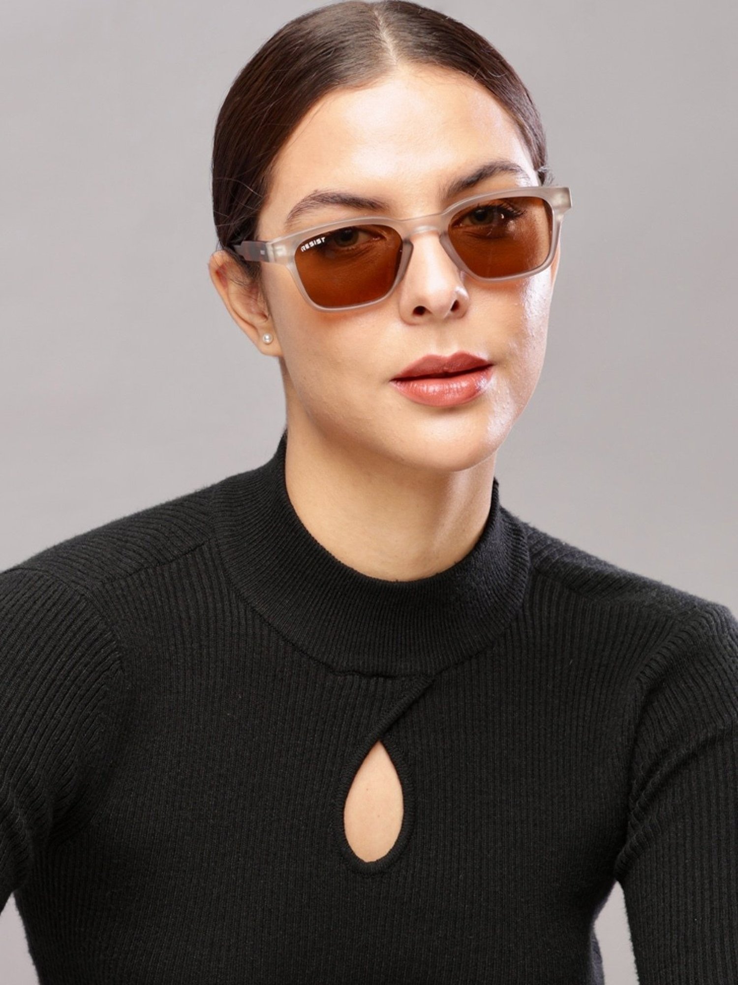 Resist Eyewear Brown Wayfarer uv protected Unisex Sunglasses