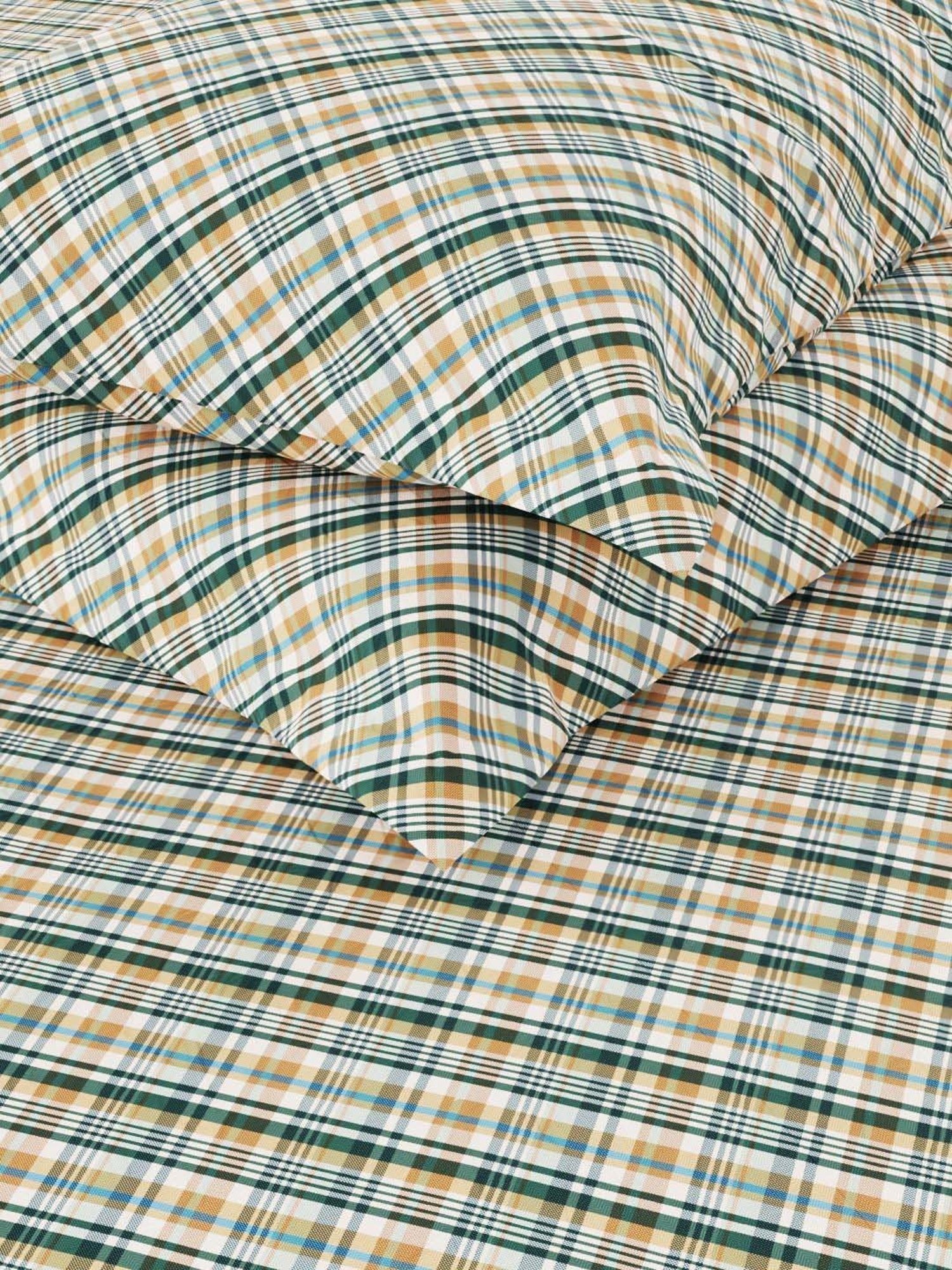 BIANCA Platinum Green Cotton 144 TC Double Size Bed Sheet With Pillow covers