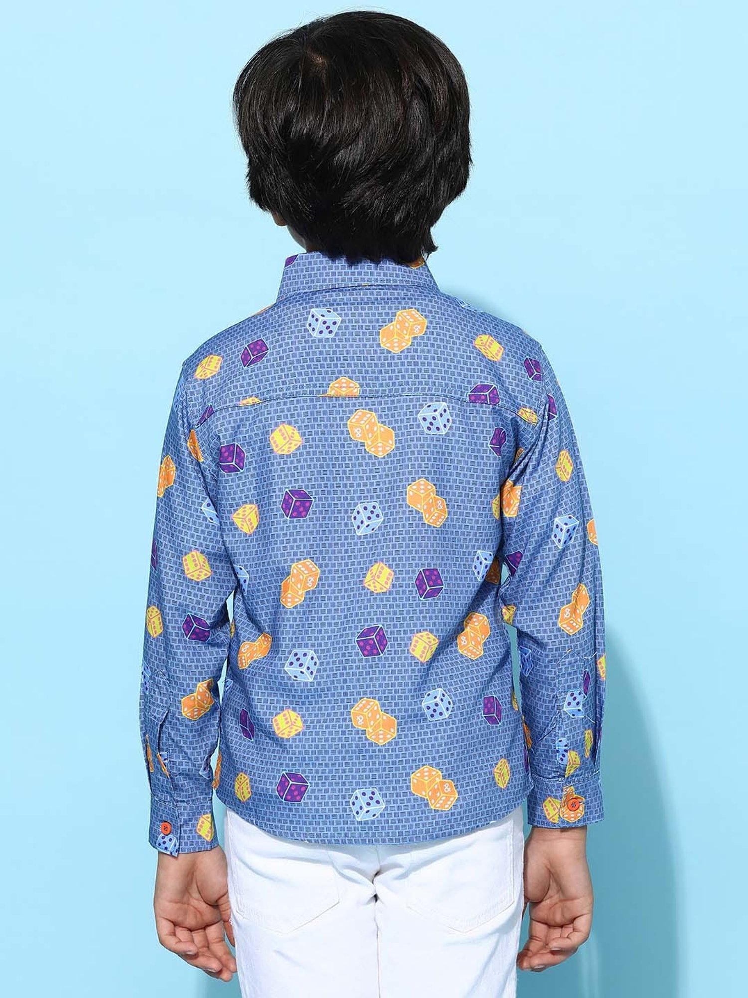 Tales & Stories Kids Navy Printed Full Sleeves Shirt