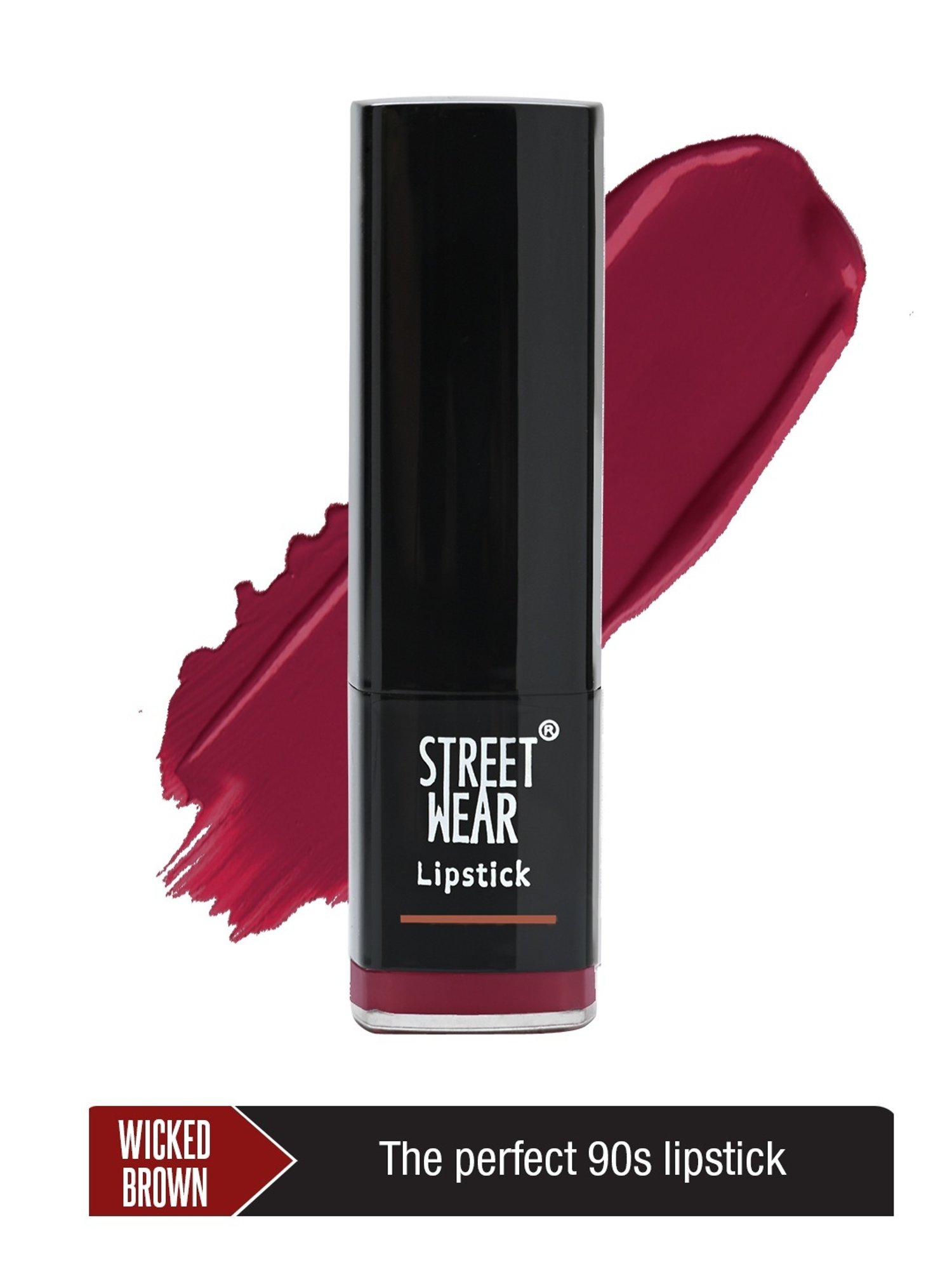 Street Wear Satin Smooth Lipstick Wicked Brown - 4.2 gm