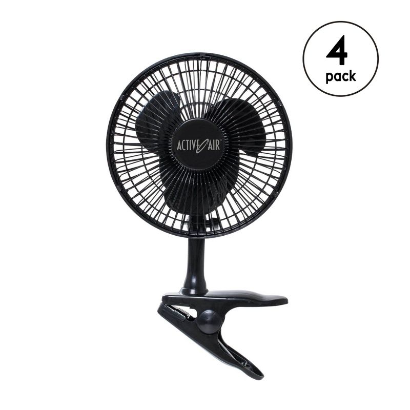 Active Air HORF6 Hydroponic 5W Brushless Motor 6-Inch ClipOn Garden Fan, 4 Pack
