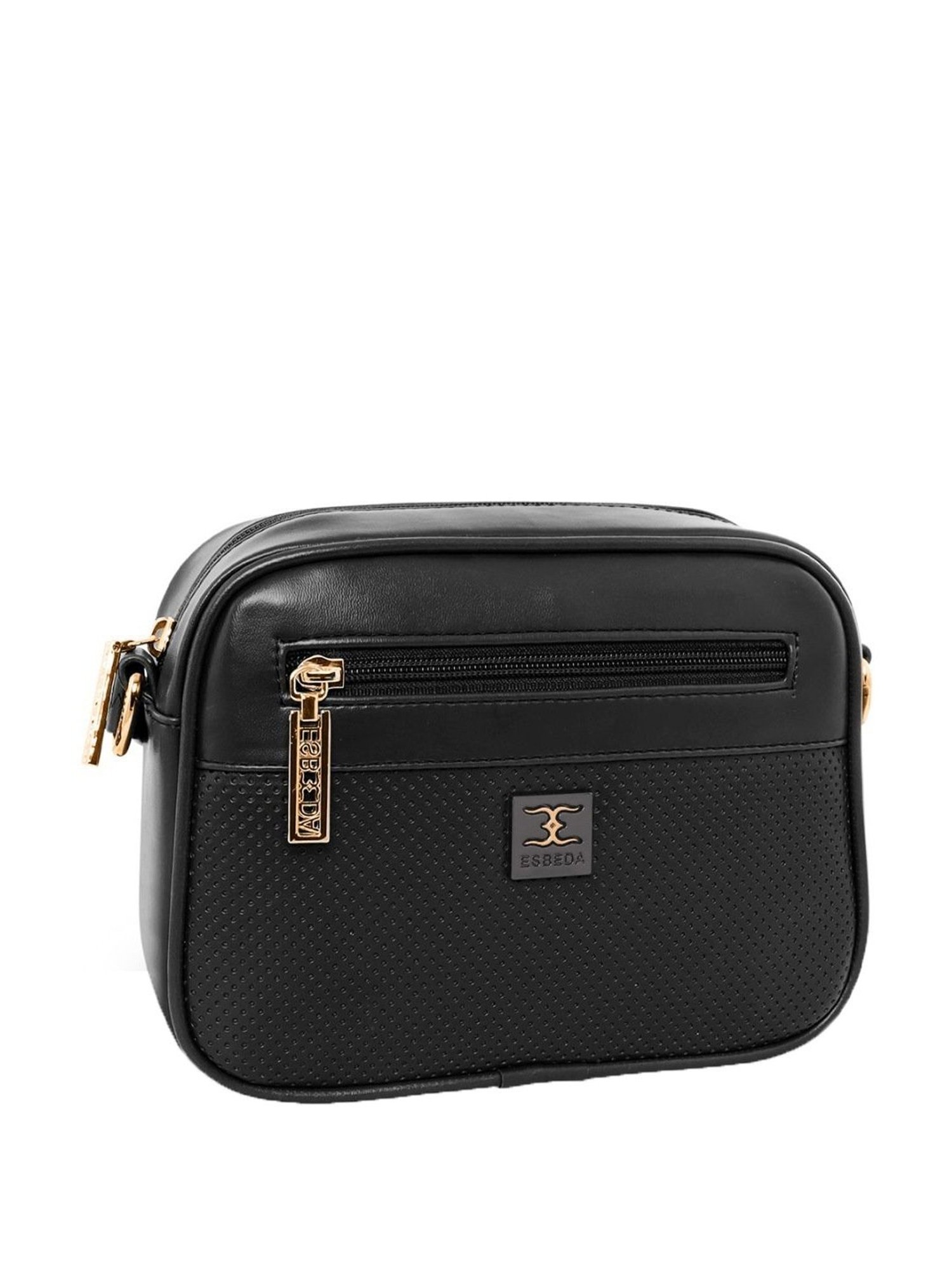 Esbeda Black Textured Small Sling Handbag