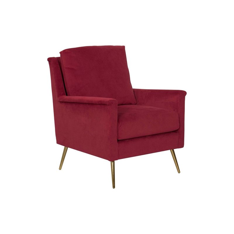 Modern Armchair Textured Ruby Velvet - HomePop