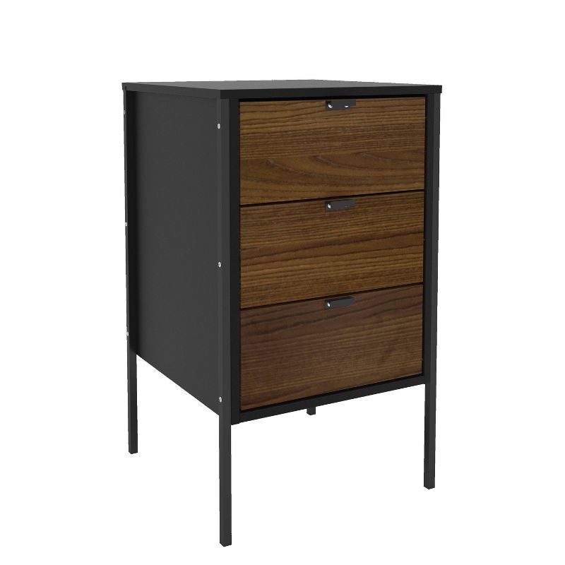 Mallorca 3 Drawer Cabinet Black/Dark Brown - Chique