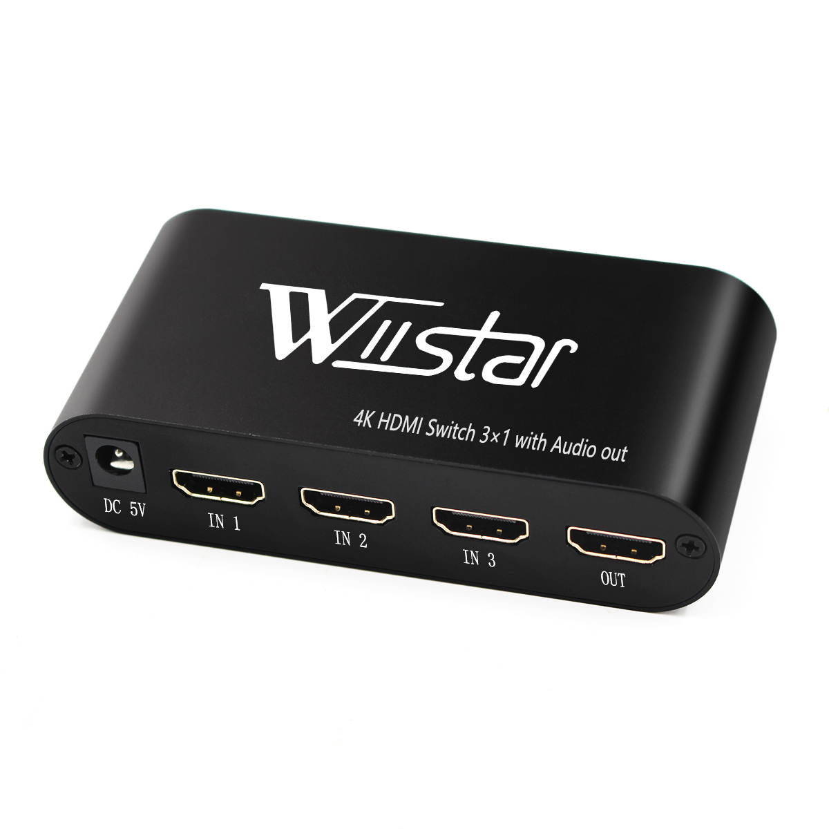 Wiistar 3x1 HDMI Switch Support 4K V1.4, 3 in 1 Switcher with Audio Extractor 3.5mm jack Optical SPDIF Toslink splitter for HDTV PS4