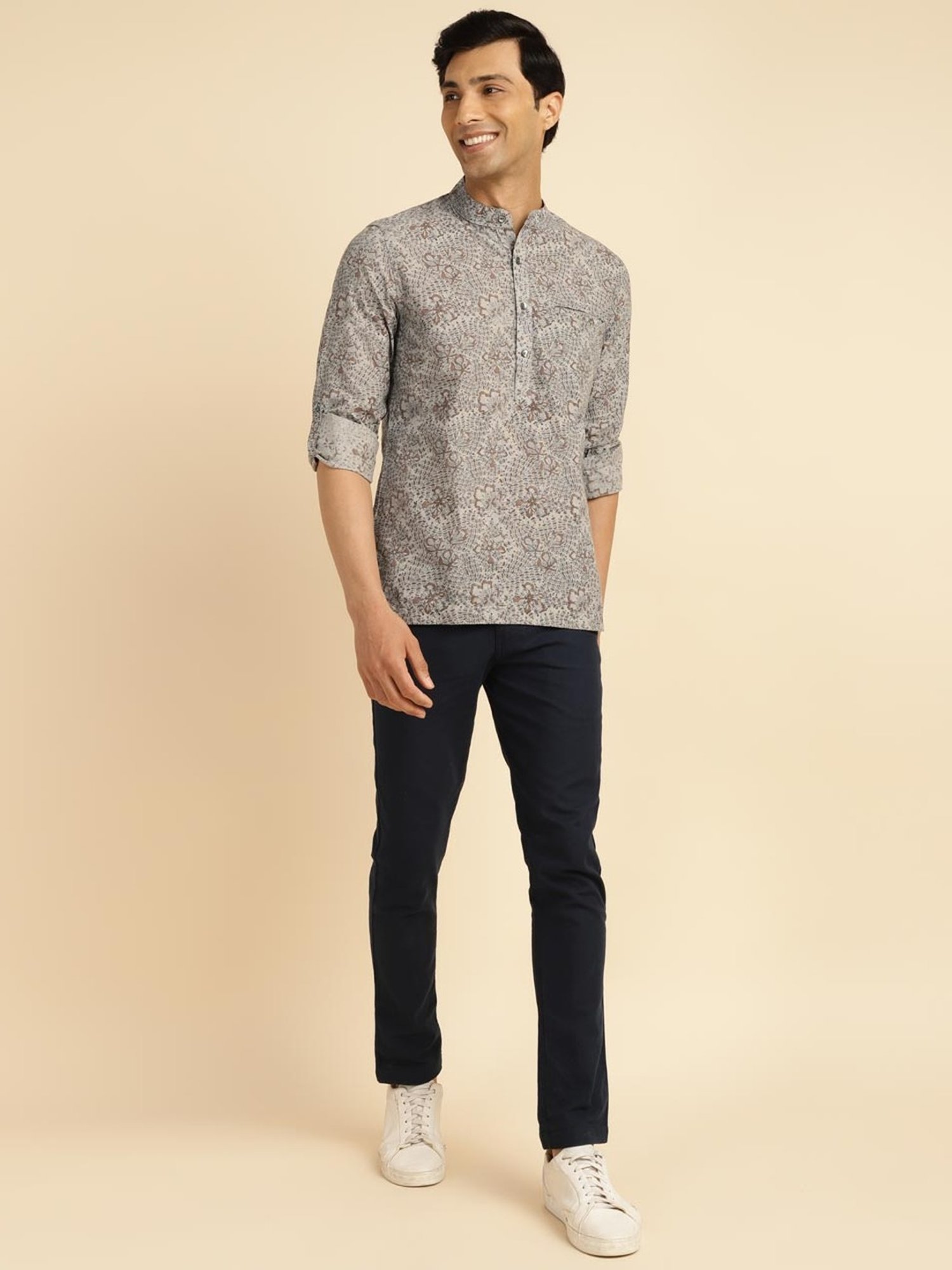 High Star White Cotton Relaxed Fit Striped T-Shirt