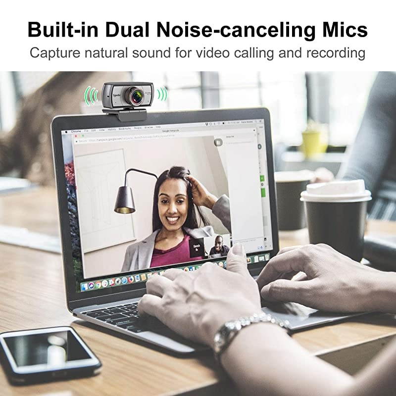 Angle Webcam,120 Degree View Video Conference Distance Learning Remote Teaching Camera, Full HD 1080P Live Streaming Web Cam with Built-in Microphone for Mac, PC, Laptop, Desktop