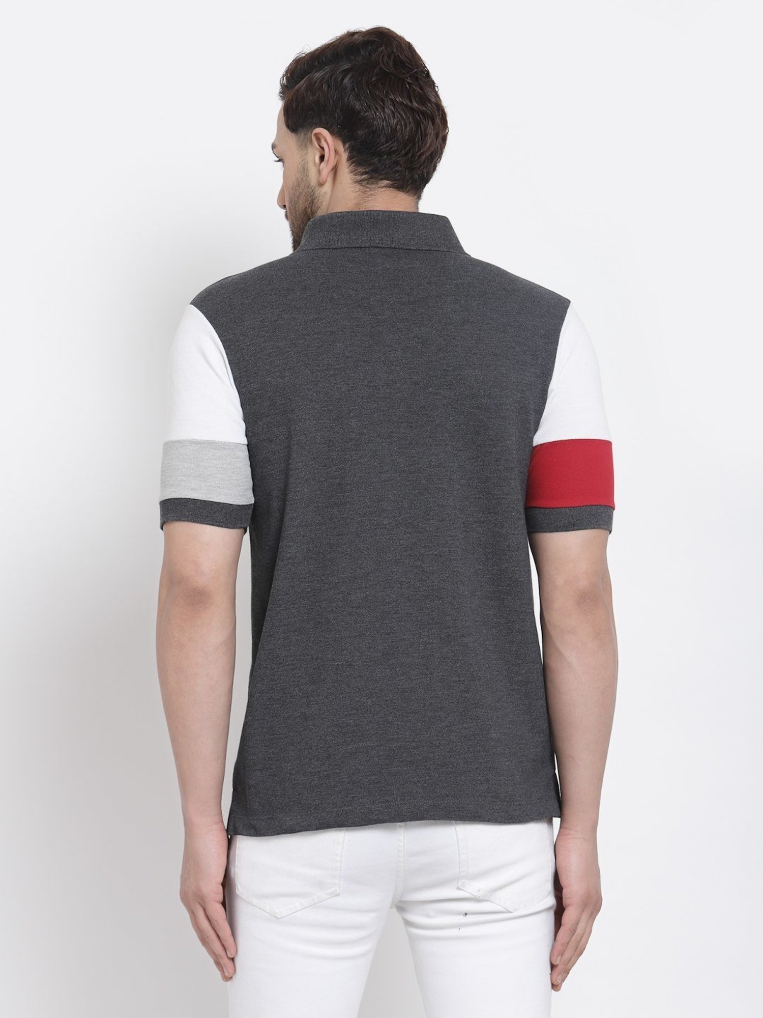 Kalt Multicolor Cotton Regular Fit Colour Block Polo T-Shirt