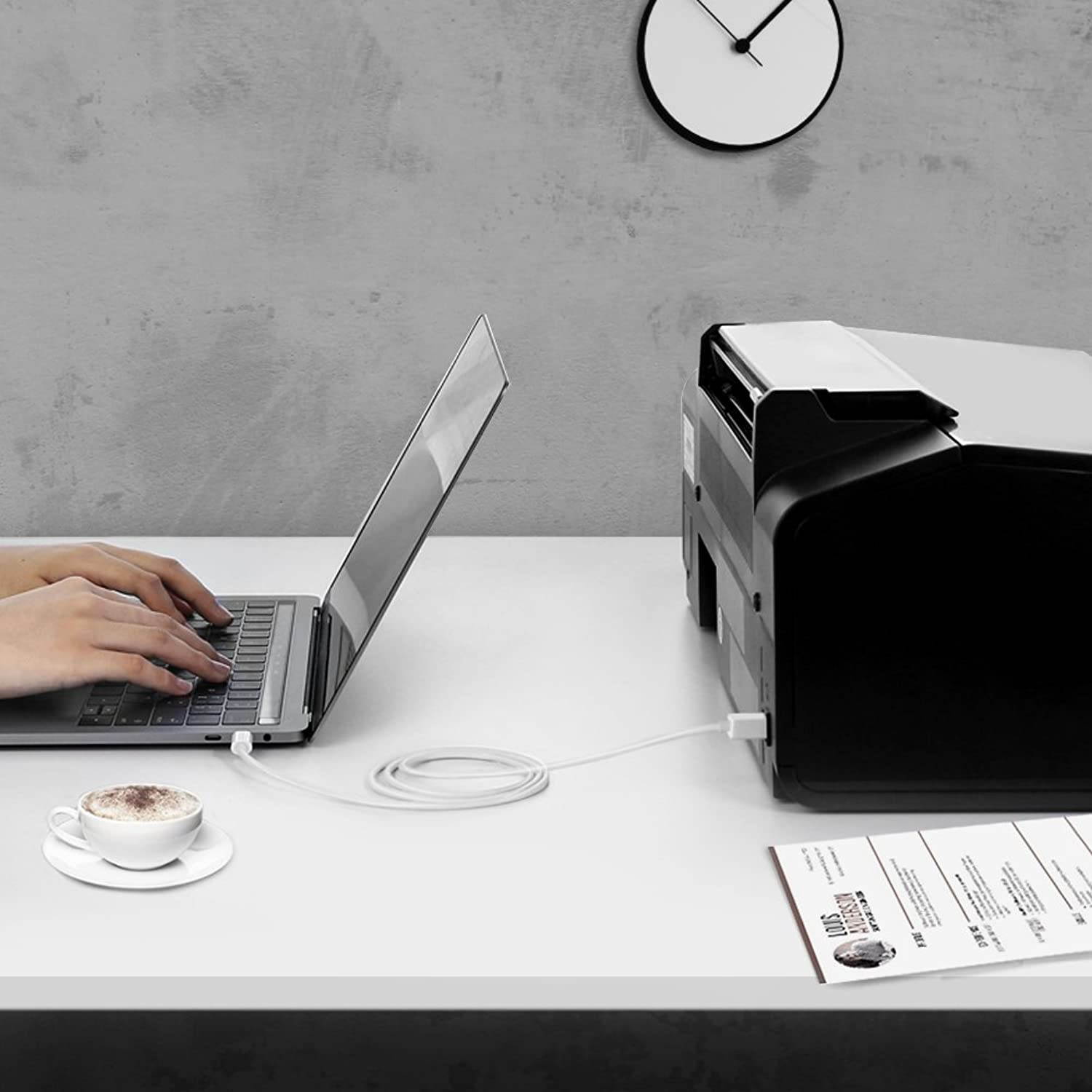 UGREEN USB C Printer Cable, USB Type C to USB 2.0 Type B Printer Scanner Cable Cord High Speed for Brother, HP, Canon, Lexmark, Epson, Dell, Xerox, Samsung etc and Piano, DAC (3FT, White)