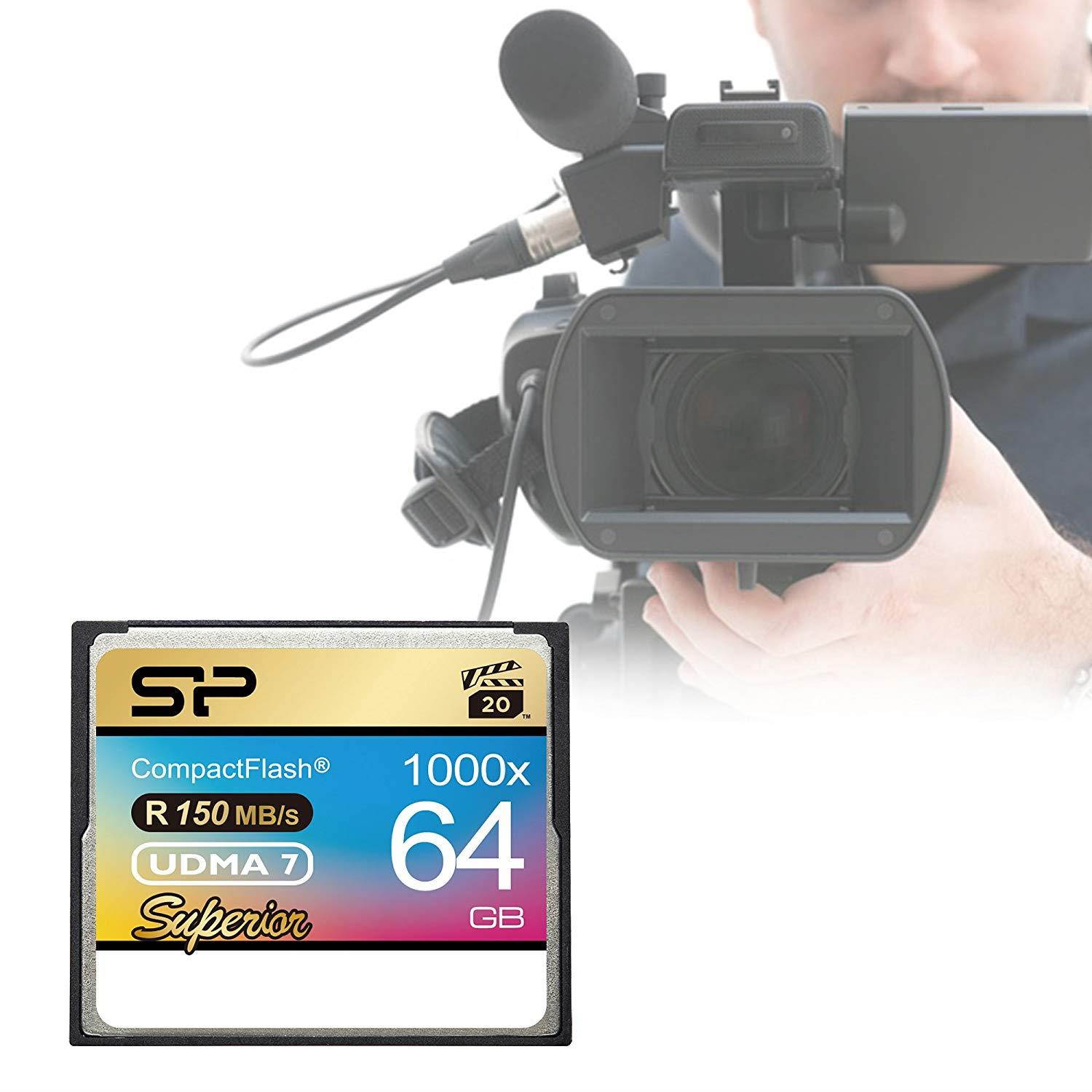 Silicon Power 128GB Hi Speed 1000x Compact Flash Card (SP128GBCFC1K0V10)