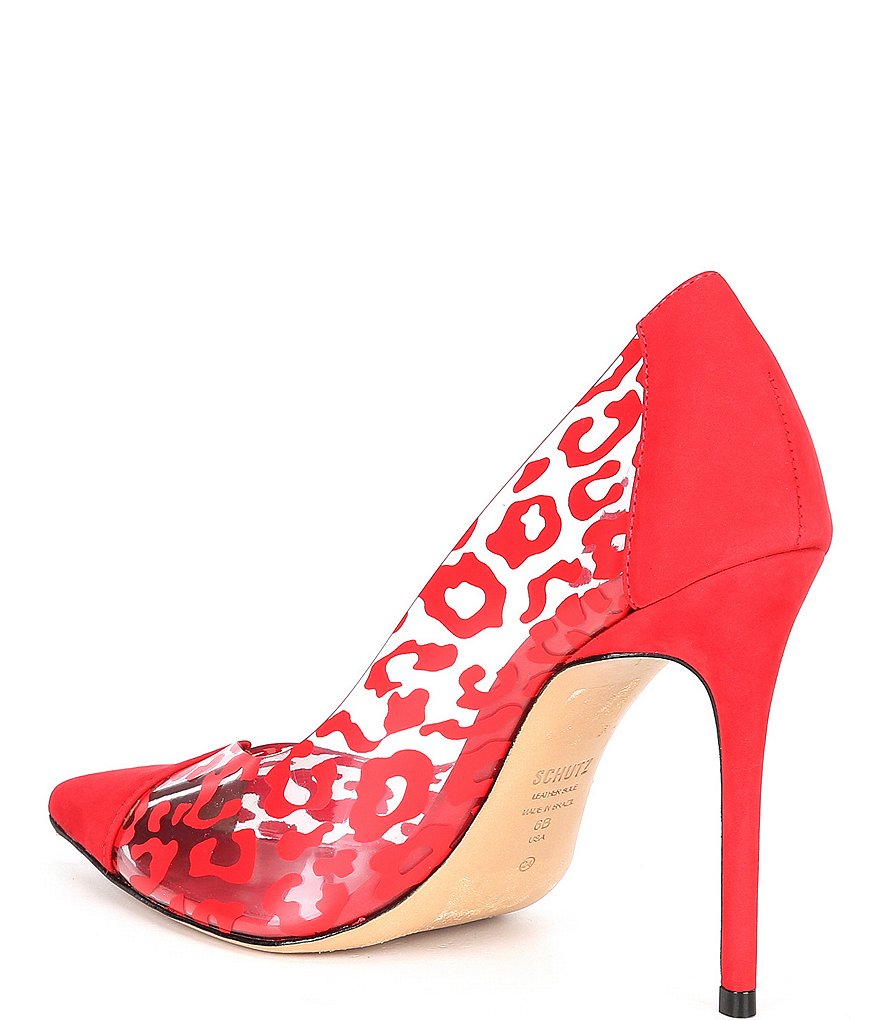 Schutz Cendi Clear Animal Print Pumps