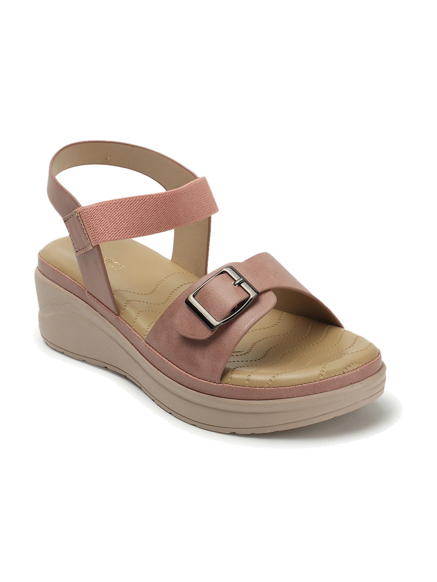 Iconics Women's Peach Ankle Strap Wedges