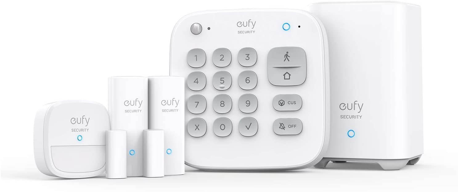 eufy Security 5-Piece Home Alarm Kit, Home Security System, Keypad, Motion Sensor, 2 Entry Sensors, Home Alarm System, Control from The App, Links with HomeBase-Connected Devices